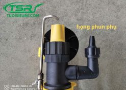 Họng phun chính màu vàng và phụ của béc tưới cà phê Foison 42 Pro